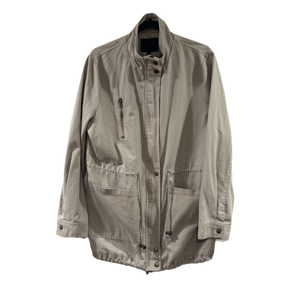 Miss London Black Label Womens Jacket - Size Large - Beige Safari Style